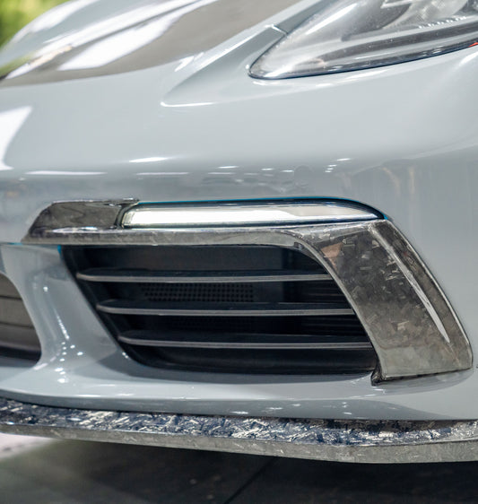 Porsche 718 Cayman / Boxster / GTS 2017-ON with Aftermarket Parts - Upper Valences Pre-preg Carbon Fiber from BCTXE Tuning