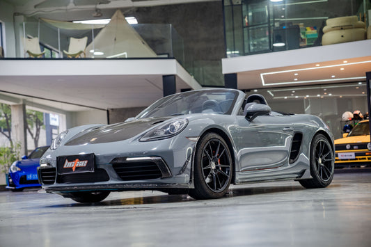 Porsche 718 Cayman / Boxster / GTS 2017-ON with Aftermarket Parts - Front Lip Pre-preg Carbon Fiber from BCTXE Tuning