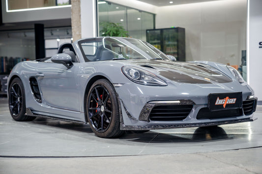 Porsche 718 Cayman / Boxster / GTS 2017-ON with Aftermarket Parts - Upper Valences Pre-preg Carbon Fiber from BCTXE Tuning