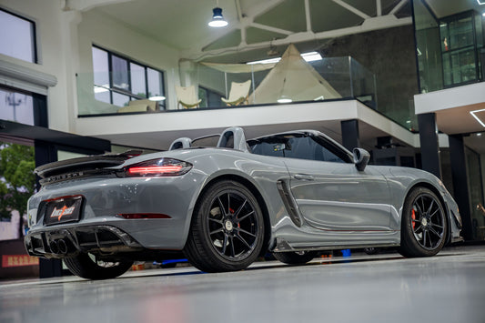 Porsche 718 Cayman / Boxster / GTS 2017-ON with Aftermarket Parts - Side Skirts Pre-preg Carbon Fiber from BCTXE Tuning