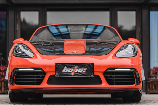 Porsche 718 Cayman / Boxster / GTS 2017-ON with Aftermarket Parts - Upper Valences Pre-preg Carbon Fiber from BCTXE Tuning