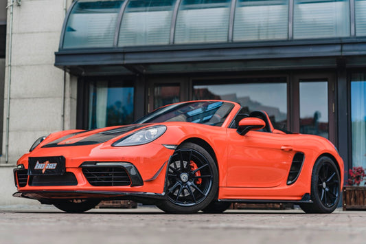 Porsche 718 Cayman / Boxster / GTS 2017-ON with Aftermarket Parts - Front Canards Pre-preg Carbon Fiber from BCTXE Tuning