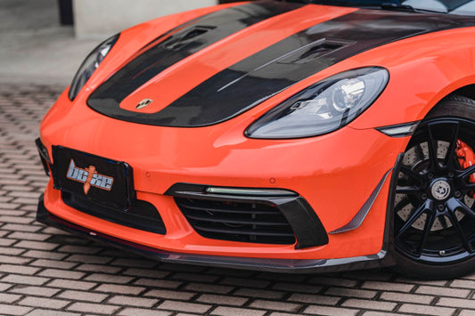 Porsche 718 Cayman / Boxster / GTS 2017-ON with Aftermarket Parts - Upper Valences Pre-preg Carbon Fiber from BCTXE Tuning