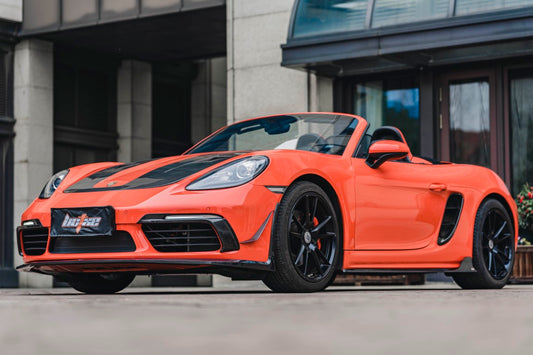 Porsche 718 Cayman / Boxster / GTS 2017-ON with Aftermarket Parts - Upper Valences Pre-preg Carbon Fiber from BCTXE Tuning