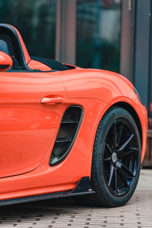 Porsche 718 Cayman / Boxster / GTS 2017-ON with Aftermarket Parts - Side Vents Pre-preg Carbon Fiber from BCTXE Tuning