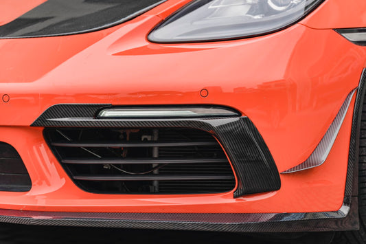 Porsche 718 Cayman / Boxster / GTS 2017-ON with Aftermarket Parts - Upper Valences Pre-preg Carbon Fiber from BCTXE Tuning