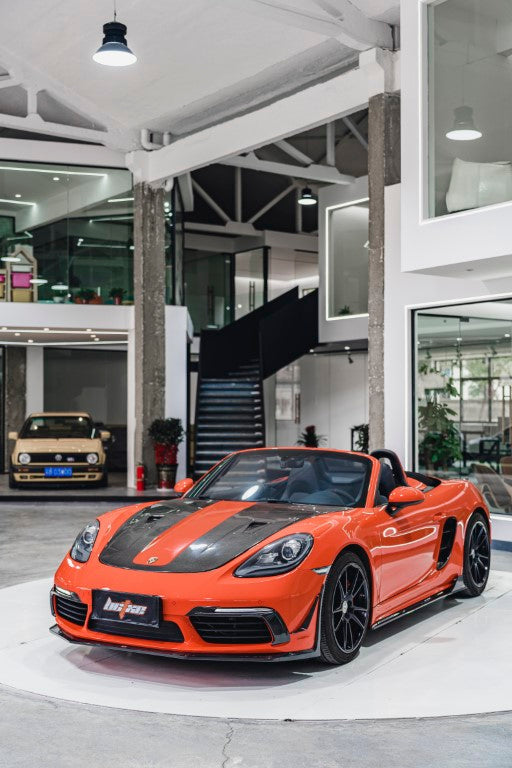 Porsche 718 Cayman / Boxster / GTS 2017-ON with Aftermarket Parts - Front Lip Pre-preg Carbon Fiber from BCTXE Tuning
