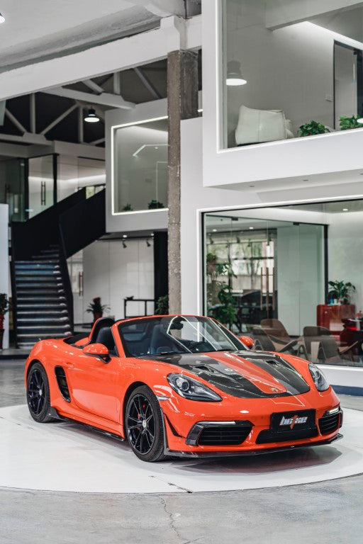 Porsche 718 Cayman / Boxster / GTS 2017-ON with Aftermarket Parts - Upper Valences Pre-preg Carbon Fiber from BCTXE Tuning