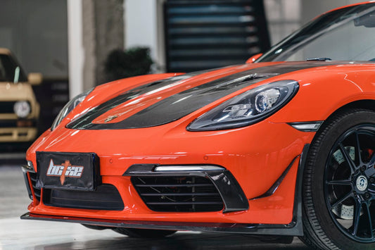 Porsche 718 Cayman / Boxster / GTS 2017-ON with Aftermarket Parts - Upper Valences Pre-preg Carbon Fiber from BCTXE Tuning