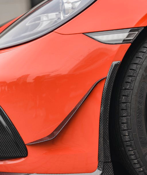 Porsche 718 Cayman / Boxster / GTS 2017-ON with Aftermarket Parts - Front Canards Pre-preg Carbon Fiber from BCTXE Tuning