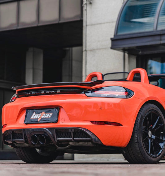 Porsche 718 Cayman / Boxster / GTS 2017-ON with Aftermarket Parts - Rear Diffuser Pre-preg Carbon Fiber from BCTXE Tuning