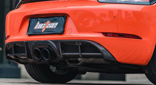 Porsche 718 Cayman / Boxster / GTS 2017-ON with Aftermarket Parts - Rear Diffuser Pre-preg Carbon Fiber from BCTXE Tuning