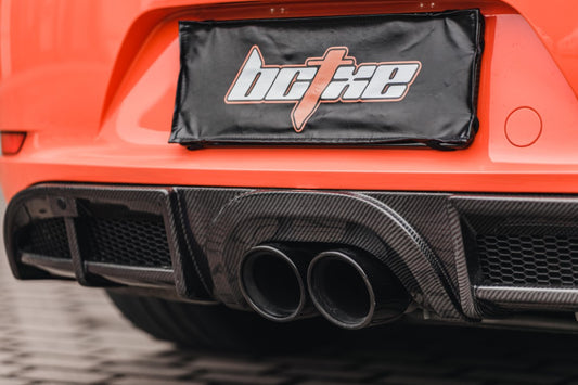 Porsche 718 Cayman / Boxster / GTS 2017-ON with Aftermarket Parts - Rear Diffuser Pre-preg Carbon Fiber from BCTXE Tuning