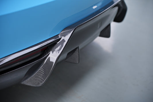 Tesla Model 3 Highland / Performance 2024-ON with Aftermarket Parts - Rear Diffuser & Canards Carbon Fiber from BCTXE Tuning