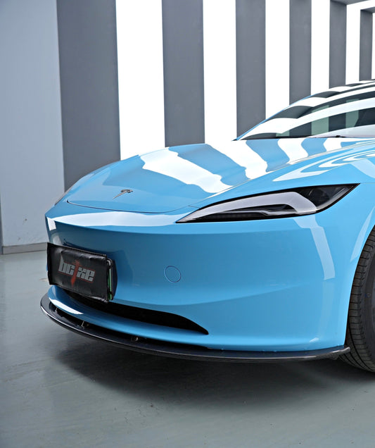 Tesla Model 3 Highland 2024-ON with Aftermarket Parts - V2 Style Front Lip Carbon Fiber from BCTXE Tuning