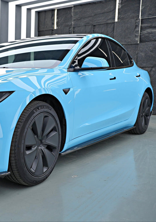 Tesla Model 3 Highland / Performance 2024-ON with Aftermarket Parts - Side Skirts Carbon Fiber from BCTXE Tuning