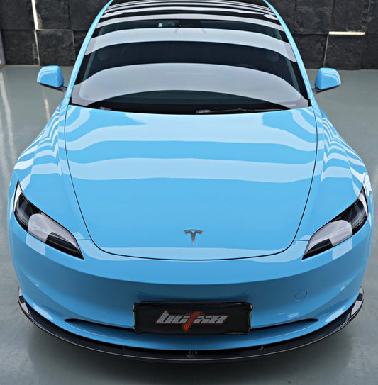 Tesla Model 3 Highland 2024-ON with Aftermarket Parts - V2 Style Front Lip Carbon Fiber from BCTXE Tuning