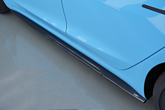 Tesla Model 3 Highland / Performance 2024-ON with Aftermarket Parts - Side Skirts Carbon Fiber from BCTXE Tuning