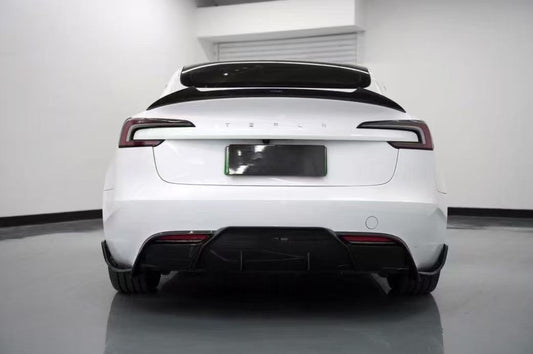 Tesla Model 3 Highland / Performance 2024-ON with Aftermarket Parts - Rear Diffuser & Canards Carbon Fiber from BCTXE Tuning