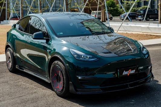 Tesla Model Y Performance AWD Long Range RWD Standard 2020 2021 2022 2023 2024 2025 with Aftermarket Parts - V1 Side Skirts Carbon Fiber from BCTXE Tuning