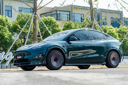 Tesla Model Y Performance AWD Long Range RWD Standard 2020 2021 2022 2023 2024 2025 with Aftermarket Parts - V1 Side Skirts Carbon Fiber from BCTXE Tuning