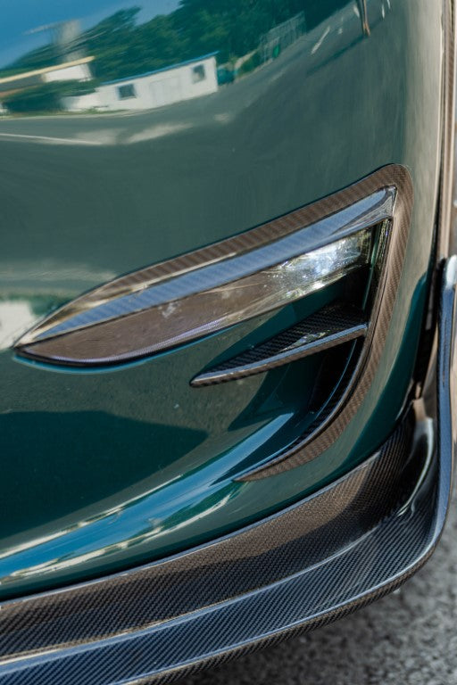 Tesla Model Y Performance AWD Long Range RWD Standard 2020 2021 2022 2023 2024 2025 with Aftermarket Parts - Front Canards Pre-preg Carbon Fiber from BCTXE Tuning