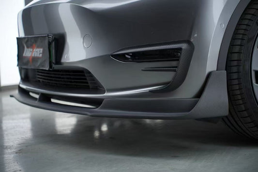 esla Model Y Performance AWD Long Range RWD Standard 2020 2021 2022 2023 2024 2025 with Aftermarket Parts - V1 Front Lip Carbon Fiber from BCTXE Tuning