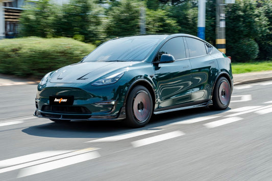 esla Model Y Performance AWD Long Range RWD Standard 2020 2021 2022 2023 2024 2025 with Aftermarket Parts - V1 Front Lip Carbon Fiber from BCTXE Tuning
