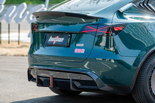 Tesla Model Y Performance AWD Long Range RWD Standard 2020 2021 2022 2023 2024 2025 with Aftermarket Parts - Rear Diffuser Carbon Fiber from BCTXE Tuning