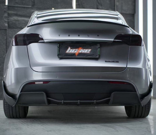Tesla Model Y Performance AWD Long Range RWD Standard 2020 2021 2022 2023 2024 2025 with Aftermarket Parts - Rear Diffuser Under Board & Canards Pre-preg Carbon Fiber from BCTXE Tuning