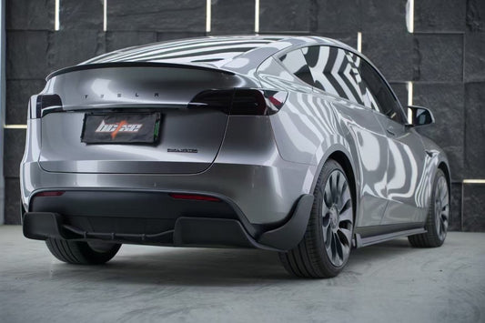 Tesla Model Y Performance AWD Long Range RWD Standard 2020 2021 2022 2023 2024 2025 with Aftermarket Parts - Rear Diffuser Under Board & Canards Pre-preg Carbon Fiber from BCTXE Tuning