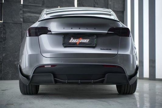 Tesla Model Y Performance AWD Long Range RWD Standard 2020 2021 2022 2023 2024 2025 with Aftermarket Parts - V2 Rear Lip Spoiler Pre-preg Carbon Fiber from BCTXE Tuning