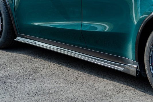Tesla Model Y Performance AWD Long Range RWD Standard 2020 2021 2022 2023 2024 2025 with Aftermarket Parts - V1 Side Skirts Carbon Fiber from BCTXE Tuning