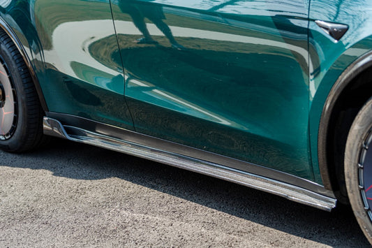 Tesla Model Y Performance AWD Long Range RWD Standard 2020 2021 2022 2023 2024 2025 with Aftermarket Parts - V1 Side Skirts Carbon Fiber from BCTXE Tuning
