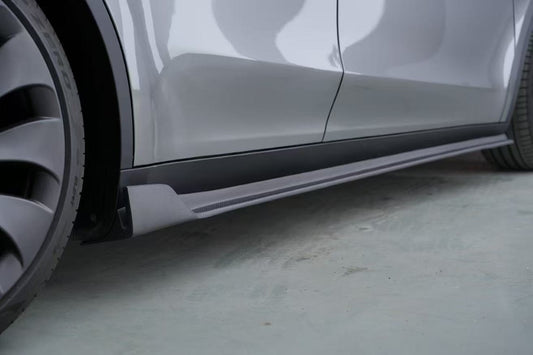 Tesla Model Y Performance AWD Long Range RWD Standard 2020 2021 2022 2023 2024 2025 with Aftermarket Parts - V1 Side Skirts Carbon Fiber from BCTXE Tuning