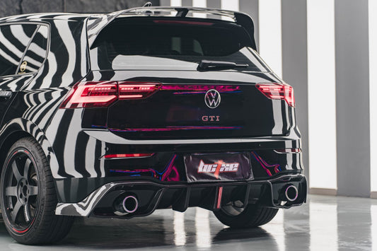 Volkswagen GTI & R-line MK8 2022-ON with Aftermarket Parts - V1 Style Pre-preg Carbon Fiber Rear Spoiler from BCTXE Tuning
