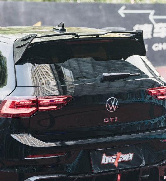 Volkswagen GTI & R-line MK8 2022-ON with Aftermarket Parts - V2 Style Pre-preg Carbon Fiber Rear Spoiler from BCTXE Tuning