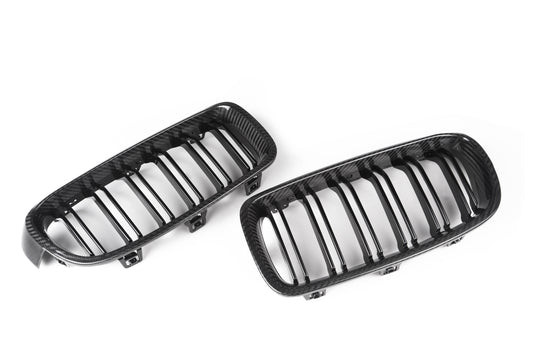 BMW 3 Series M340 340 335 330 328 320 F30 F31 2013 2014 2015 2016 2017 2018 2019 2020 with Aftermarket Parts - Dual Slat Front Kidney Grill Pre-preg Carbon Fiber from Aero Republic