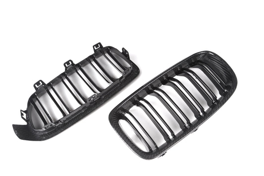 BMW 3 Series M340 340 335 330 328 320 F30 F31 2013 2014 2015 2016 2017 2018 2019 2020 with Aftermarket Parts - Dual Slat Front Kidney Grill Pre-preg Carbon Fiber from Aero Republic