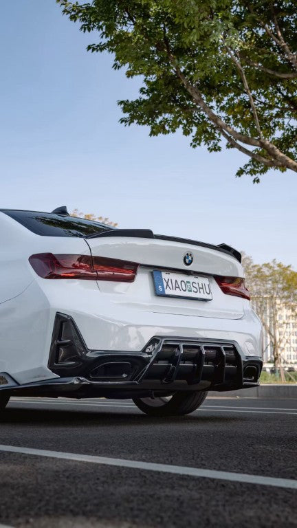 BMW 3 Series M340i 330i (With M-Package Bumper, does not fit base model) LCI G20 G21 2023-ON with Aftermarket Parts - AE V3 Style Rear Diffuser & Canards ABS from ArmorExtend