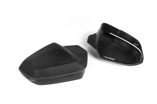 BMW 5 Series 530 540 & i5 e/x Drive40 M60 G60 G61 2024-ON LHD (Left Hand Drive) with Aftermarket Parts - M5 Style / LHD & M5 Style / RHD Replacement Mirror Caps Pre-preg Carbon Fiber from Aero Republic