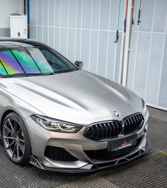 BMW 8 Series M850i 840i (With M-Package Bumper) G14 G15 G16 2018 2019 2020 2021 2022 2023 2024 with Aftermarket Parts - AE Style Front Lip Carbon Fiber from ArmorExtend