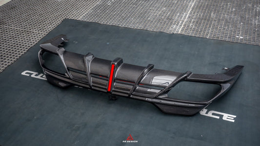 BMW 8 Series M850i 840i (With M-Package Bumper) G14 G15 G16 2018 2019 2020 2021 2022 2023 2024 with Aftermarket Parts - AE Rear Diffuser & Canards Carbon Fiber from ArmorExtend