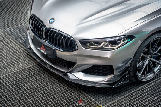 BMW 8 Series M850i 840i (With M-Package Bumper) G14 G15 G16 2018 2019 2020 2021 2022 2023 2024 with Aftermarket Parts - AE Style Front Lip Carbon Fiber from ArmorExtend