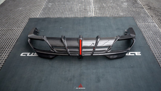 BMW 8 Series M850i 840i (With M-Package Bumper) G14 G15 G16 2018 2019 2020 2021 2022 2023 2024 with Aftermarket Parts - AE Rear Diffuser & Canards Carbon Fiber from ArmorExtend