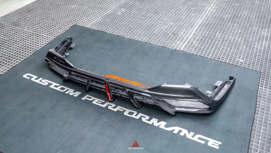 BMW 8 Series M850i 840i (With M-Package Bumper) G14 G15 G16 2018 2019 2020 2021 2022 2023 2024 with Aftermarket Parts - AE Rear Diffuser & Canards Carbon Fiber from ArmorExtend