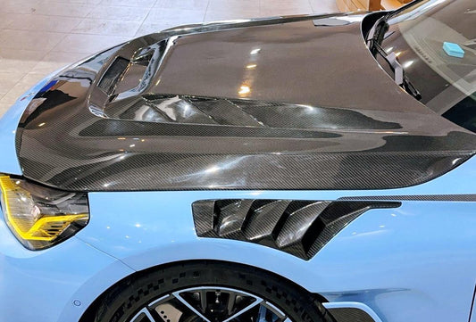 BMW M2 / C G87 2023 2024 & 2 Series 230i M240i G42 2022 2023 2024 with Aftermarket Parts - AE Style Hood Bonnet Double-sided Carbon Fiber from ArmorExtend