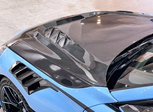 BMW M2 / C G87 2023 2024 & 2 Series 230i M240i G42 2022 2023 2024 with Aftermarket Parts - AE Style Hood Bonnet Double-sided Carbon Fiber from ArmorExtend