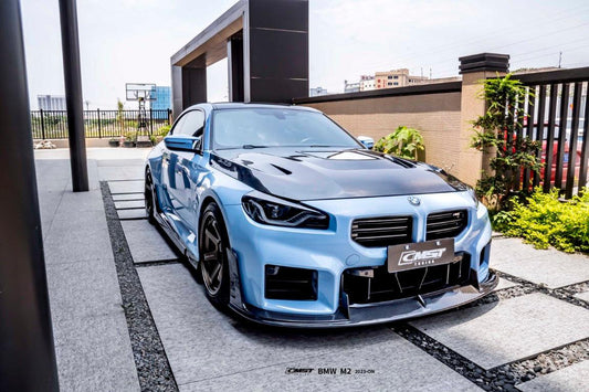 BMW M2 / M2C G87 2023 2024 & 2 Series M240 230 G42 2022 2023 2024 with Aftermarket Parts - V1 Tempered Clearview Glass Style Hood Bonnet Carbon Fiber / FRP from CMST Tuning