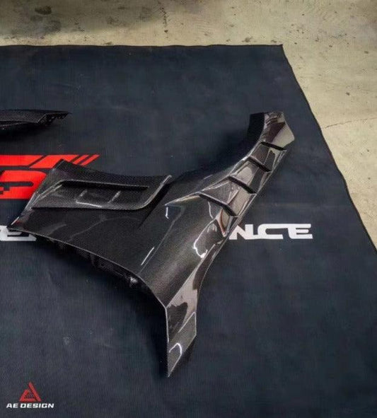 BMW M2 & M2C G87 2023 2024 with Aftermarket Parts - AE V2 Style Front Fenders Carbon Fiber from ArmorExtend